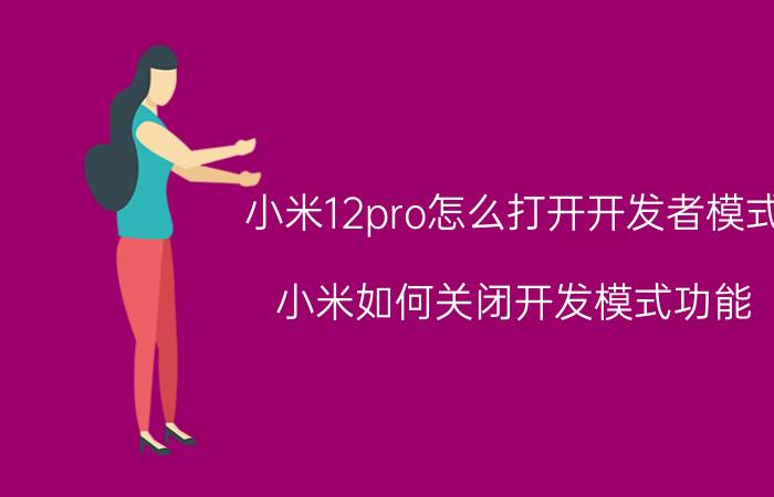 小米12pro怎么打开开发者模式 小米如何关闭开发模式功能？